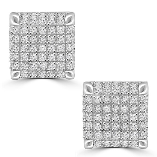 0.75 ct Round Cut Cubic Zirconia Stud Earrings in Screw Back